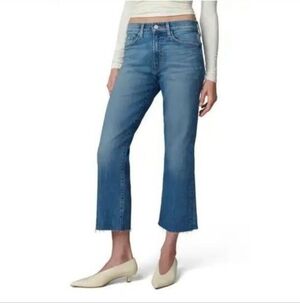 Joe’s The Blake High Rise Wide Leg Crop Jeans size 25 High Waist Raw Hem